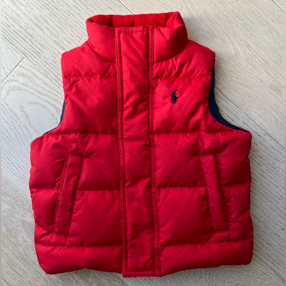 Polo Ralph Lauren red baby puffer vest